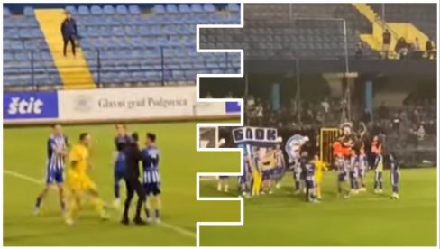 CRNA GORA OVAKVU BRUKU NE PAMTI: Derbi, a nasred terena se potukli fudbaleri Budućnosti! (VIDEO)