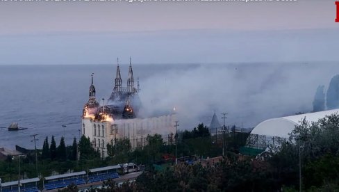 DVORAC HARIJA POTERA U PLAMENU: Pogođen u navodnom vazdušnom napadu na Odesu (VIDEO)