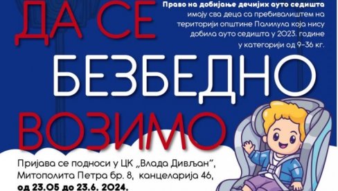 КОНКУРС ДО 23. ЈУНА: Палилулци наредних месец дана могу да се пријаве за бесплатна ауто-седишта за децу