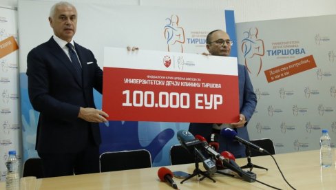 HUMAN GEST CRVENE ZVEZDE: Crveno-beli donirali 100.000 evra dečijoj klinici u Tiršovoj (FOTO)