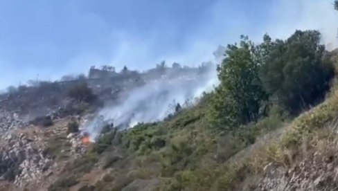 VELIKI POŽAR IZNAD DUBROVNIKA: Prekinut saobraćaj na Jadranskoj magistrali (VIDEO)