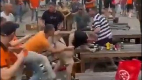 HAOS NA EURO 2024: Žene vrište, huligani se tuku pred Holandija - Engleska, a dok nemačka policija stigne... (VIDEO)