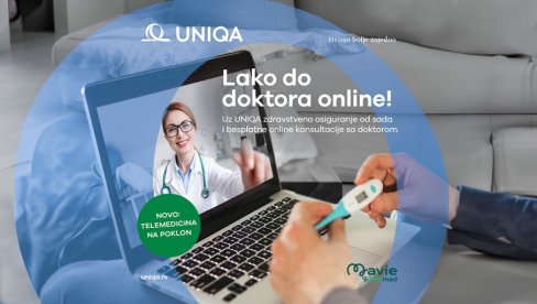 UZ UNIQA OSIGURANJE, LAKO DO DOKTORA ONLINE: Besplatna usluga Telemedicine za korisnike zdravstvenog osiguranja