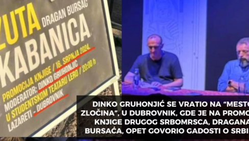 ДИНКО ГРУХОЊИЋ ОПЕТ ИЗ ДУБРОВНИКА ШИРИ МРЖЊУ ПРЕМА СРБИМА: За геноцид у БиХ крив је цео српски народ, и обични грађани!