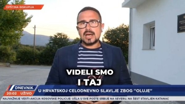 ШОЛАК ПОСЛАО НОВИНАРА У КНИН ДА НА ДАН СТРАДАЊА СРБА ХВАЛИ ХРВАТСКУ ВОЈСКУ: Жале и што Томпсон не наступа и што је мала посећеност! (ВИДЕО)