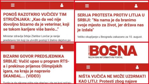 PET TEKSTOVA ZA 24 SATA! Islamistička “Slobodna Bosna” u žestokoj kampanji protiv Vučića, lažima podržavaju opoziciju (FOTO)