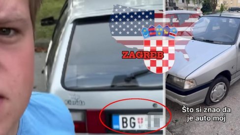 SRAMOTIŠ HRVATSKU! Amerikanac u Zagrebu sa BG tablicama - izbušili mu gume (VIDEO)