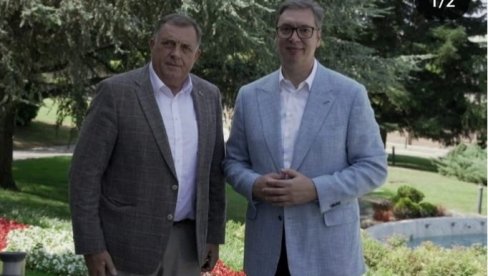 NA SASTANKU SU DOMINIRALE EKONOMSKE TEME: Oglasio se Vučić nakon sastanka sa Dodikom (FOTO)