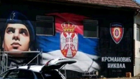 MURAL U RODNOM MESTU UBIJENOG POLICAJCA: Draginac se odužuje hrabrom Nikoli