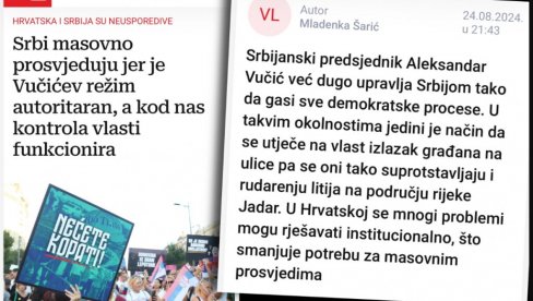 USTAŠE SVOM SNAGOM PODRŽAVAJU RUŠENJE VUČIĆA: Usudili se da Srbiji drže lekciju o demokratiji, a oni zabranili Srbe u Hrvatskoj