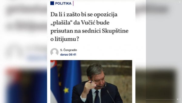 БЕЖЕ ОД ВУЧИЋА КАО ЂАВО ОД КРСТА: Опозиција престрављена, на све могуће начине покушавају да спрече председника да дође у Скупштину