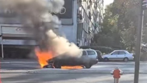 PLAMEN PROGUTAO VOZILO U ŠUMICAMA: Gust dim prekrio nebo, građani u neverici posmatrali prizor (VIDEO)