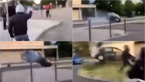 UZNEMIRUJUĆI SNIMAK PUCNJAVE U FRANCUSKOJ: Učestvovalo više stotina ljudi, tinejdžer se bori za život! (VIDEO)