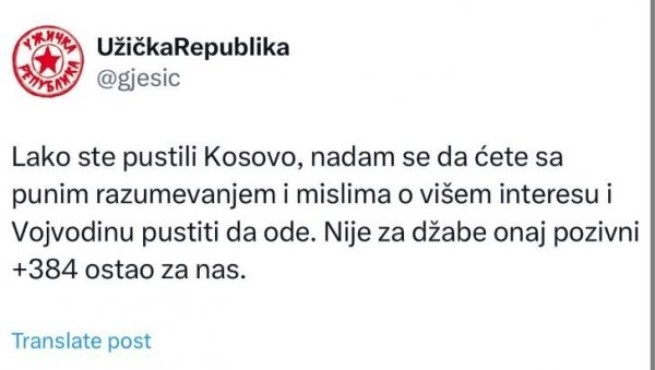 ГОРАН ЈЕШИЋ ПОРУЧИО НАРОДУ СРБИЈЕ: Војводина креће истим путем као Косово, бићемо независна држава (ФОТО)