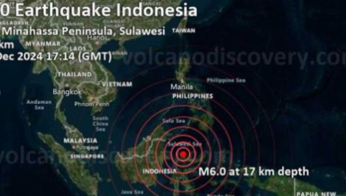АЛАРМАНТНО! СНАЖАН ЗЕМЉОТРЕС ПОГОДИО ИНДОНЕЗИЈУ: Заљуљало се острво Сулавеси (ФОТО)