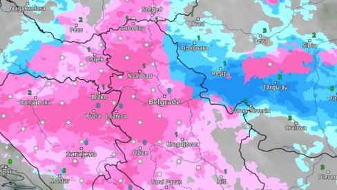 (MAPA) EVO KAKO ĆE SE KRETATI SNEŽNA MEĆAVA IZ SATA U SAT: Radarske slike pokazuju razmere nevremena u Srbiji (FOTO)