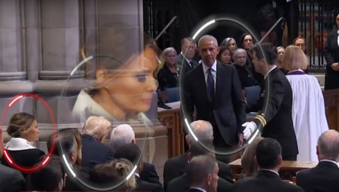 I NA SAHRANI BIVŠEG PREDSEDNIKA: SAD priča o stajlingu Melanije - i podužem razgovoru Baraka Obame i Donalda Trampa (VIDEO)