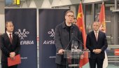 VUČIĆ NA ISPRAĆAJU PRVOG LETA ER SRBIJE ZA ŠANGAJ: Istorijski uspeh za Srbiju (VIDEO)