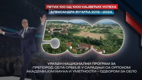 ПОГЛЕДАЈТЕ: Петих 100 од 1000 највећих успеха Александра Вучића у периоду од 2012. до 2024. године (ВИДЕО)