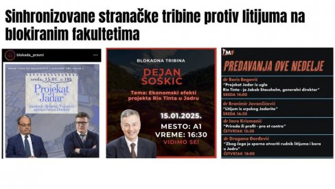 NA BLOKIRANIM FAKULTETIMA TRIBINE DRŽE OPOZICIONI FUNKCIONERI (FOTO) NA BLOKIRANIM FAKULTETIMA TRIBINE DRŽE OPOZICIONI FUNKCIONERI (FOTO)