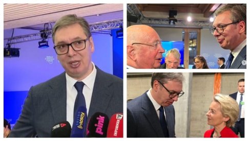 GUST RASPORED VUČIĆA U DAVOSU: Predsednik se obratio - Niz susreta prvog dana posete (FOTO/VIDEO)