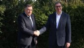 VUČIĆ SE SASTAO SA DODIKOM: Ponosan na našu saradnju, podršku i zajedničku borbu