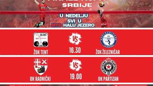 FINALE KUPA SRBIJE U ODBOJCI: Radnički i Partizan u borbi za trofej