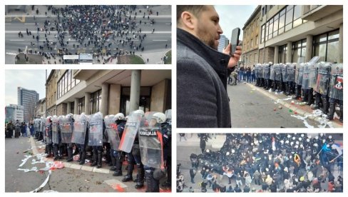 NEVIĐENO DIVLJANJE DEMONSTRANATA U NOVOM SADU: Nose noževe, jajima gađaju policiju i Skupštinu - Pogačar predvodi (FOTO/VIDEO)