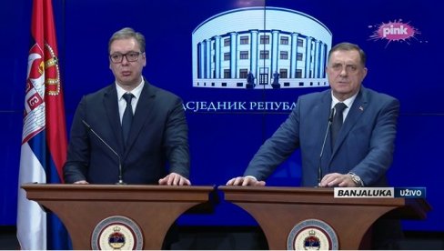 PREDSEDNIK VUČIĆ: Zamolio sam Dodika da pokrene dijalog za mirno rešavanje problema