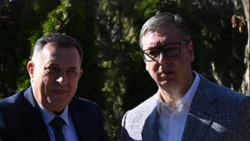 VUČIĆ SE SASTAO SA DODIKOM: Očekuje se obraćanje dvojice predsednika