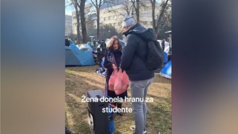 STIGLA HRANA I OGROMNA PODRŠKA: Žena donela namirnicie za studente koji žele da uče (VIDEO)