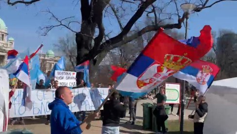 MARINA NISI SAMA: U Pionirski park stigli studenti iz Novog Sada, dočekani zastavama - pružili podršku učenici koja trpi nasilje profesa