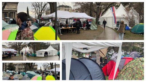 SVE VEĆI BROJ STUDENATA KOJI ŽELE DA UČE PRISTIŽE I DOLAZI U PIONIRSKI PARK: Kiša ih nije omela - Petu noć zaredom proveli u parku (FOTO)