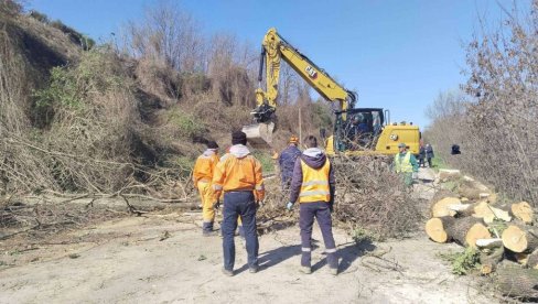 KLIZIŠTE OBORILO STABLA NA PUTU IZMEĐU PETROVARADINA I SREMSKIH KARLOVACA: Radove na sanaciji obišli predstavnici Grada Novog Sada