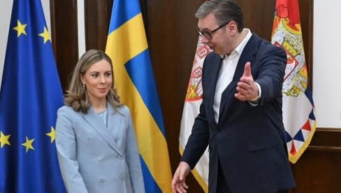 OTVOREN RAZGOVOR SA JESIKOM RUSENKRANC Vučić na sastanku sa ministarkom za EU Kraljevine Švedske (FOTO)
