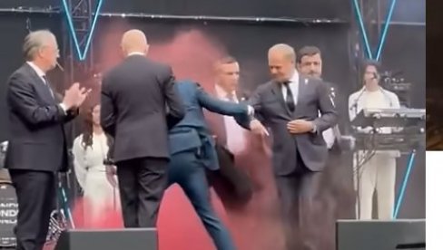 INCIDENT TOKOM TUSKOVOG GOVORA U HOLANDIJI: Obezbeđenje hitno reagovalo (VIDEO) INCIDENT TOKOM TUSKOVOG GOVORA U HOLANDIJI: Obezbeđenje hitno reagovalo (VIDEO)