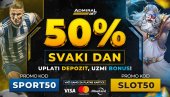 ADMIRALBET VAM POKLANJA 50% BONUSA SVAKOG DANA: Od sada svaki dan počinje bonusom - slot ili sport, vi birate!