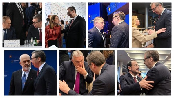 ФЕНОМЕНАЛАН РАЗГОВОР Вучић у Тирани са бројним европским званичницима на самиту Европске политичке заједнице (ФОТО/ВИДЕО) ФЕНОМЕНАЛАН РАЗГОВОР Вучић у Тирани са бројним европским званичницима на самиту Европске политичке заједнице (ФОТО/ВИДЕО)