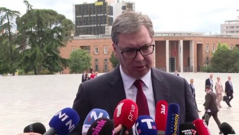 DOBILI SMO BITNU PORUKU IZ EVROPSKIH INSTITUCIJA Vučić nakon samita u Tirani: Borili smo se za zemlju i uradili dobar posao