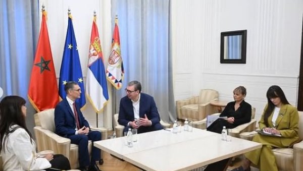 ВУЧИЋ ПРИМИО У ОПРОШТАЈНУ ПОСЕТУ АМБАСАДОРА БЕЛХАЖА: Краљевина Мароко доследно показивала поштовање према територијалном интегритету Србије