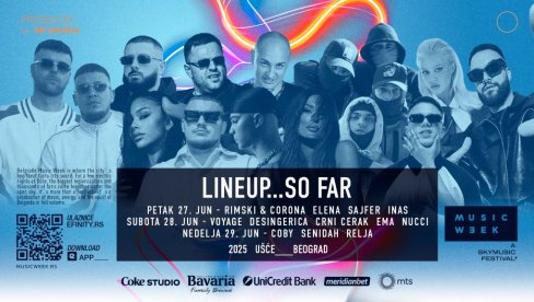 POSLEDNJE ODBROJAVANJE POČINJE SADA: Još 4 subote do festivala Belgrade Music Week 25 POSLEDNJE ODBROJAVANJE POČINJE SADA: Još 4 subote do festivala Belgrade Music Week 25