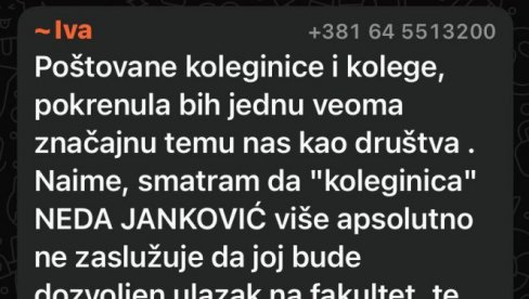 FAŠIZAM NA DELU: Traže zabranu pristupa na fakultetu studentkinji samo zato što drugačije misli (FOTO) FAŠIZAM NA DELU: Traže zabranu pristupa na fakultetu studentkinji samo zato što drugačije misli (FOTO)