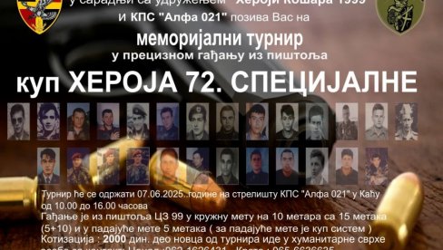 HUMANITARNI MEMORIJALNI TURNIR: Na strelištu u Kaću program u znak sećanja na poginule pripadnike 72. specijalne brigade