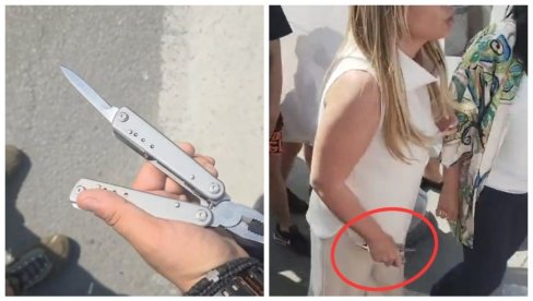 ALEKSIĆEVA POSLANICA IZVADILA NOŽ ISPRED SKUPŠTINE: Ovo oružje joj je oduzela policija (VIDEO)