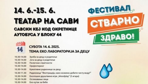 FESTIVAL U BLOKU 44: Opština Novi Beograd organizuje skup o zdravom načinu životu