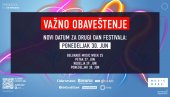 BELGRADE MUSIC WEEK 25: ВАЖНО ОБАВЕШТЕЊЕ: Измена датума другог фестивалског дана – Нови термин: понедељак 30. јун