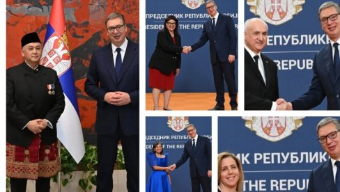 VUČIĆ PRIMIO AKREDITIVNA PISMA AMBASADORA: Politički dijalog i ekonomska saradnja Srbije i zemalja koje predstavljaju nastaviće da se razvija