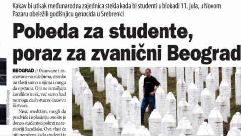 BLOKADERSKE NOVINE PORUČUJU: Naše zajedničko obeležavanje genocida koji su počinili Srbi biće pobeda blokadera, i poraz Srbije