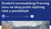 BLOKADERI KOJI NE ŽELE DA UČE! Skandalozan poziv studenata Pravnog fakulteta u Novom Sadu