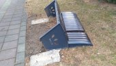 NOVI VANDALIZAM: U Sunčanom parku klupa izvaljena iz betonskog postolja